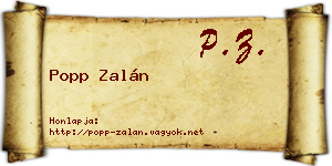 Popp Zalán névjegykártya